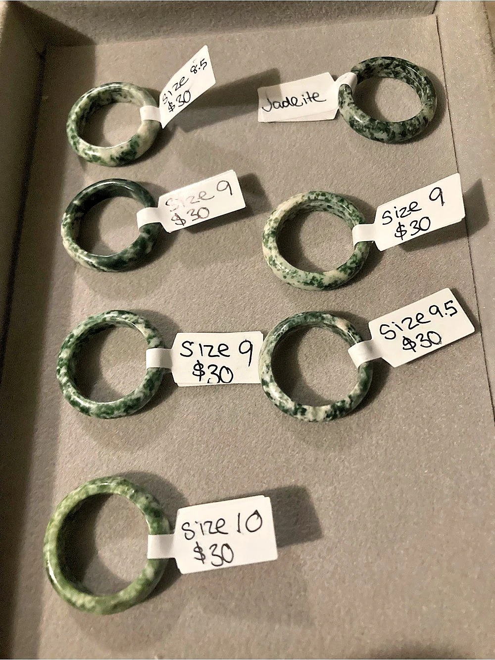 Jadeite Natural Crystal Rings